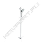 ручной душ Mono (27265)<br> душевая штанга 900 мм (27500000)<br> GROHE QuickFix® (регулируемое расстояние между настенными креплениями штанги позволяет использовать для монтажа уже имеющиеся отверстия в стене)<br> душевой шланг 1750 мм (28388000)<br> Полочка GROHE EasyReach™ (27596000)<br> GROHE DreamSpray® превосходный поток воды<br> GROHE StarLight® хромированная поверхность<br> с системой SpeedClean против известковых отложений<br> Внутренний охлаждающий канал для продолжительного срока службы<br> Twistfree против перекручивания шланга<br><br> 