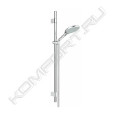 Включает в себя:<br>Ручной душ Solo (27272000 (Ручной душ GROHE Rainshower Solo (2 режима), хром))<br>Душевая штанга, 900 мм (28819000 (Душевая штанга GROHE Rainshower neutral 900 мм, хром))<br>GROHE QuickFix® Plus<br>(регулируемое расстояние между настенными креплениями штанги позволяет использовать для монтажа уже имеющиеся отверстия в стене )<br>С металлическими настенными креплениями<br>Душевой шланг 1750 мм (28388000 (Душевой шланг GROHE Silverflex с защитой от перегибов, 1750 мм, хром))<br>Twistfree против перекручивания шланга<br>Угловой переходник для комбинации ручных душей с душевыми гарнитурами<br>GROHE DreamSpray® превосходный поток воды<br>GROHE StarLight® хромированная поверхность<br>С системой SpeedClean против известковых отложений<br>Внутренний охлаждающий канал для продолжительного срока службы<br>Может использоваться с проточным водонагревателем