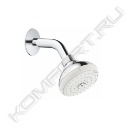 Верхний душ New Tempesta 100 III с душевым кронштейном, хром, Grohe