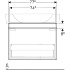 Шкафчик для раковины Renova Plan, с одним выдвижным ящиком и одним внутренним выдвижным ящиком, высота 586 мм, Geberit