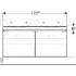 Шкафчик для двойной раковины Renova Plan, высота-586 мм, с двумя выдвижными ящиками и двумя внутренними выдвижными ящиками, Geberit