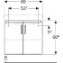 Шкафчик для угловой раковины Renova Compact, с двумя дверями, 604x690x550, Geberit