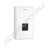 Vitotherm EI6 - комфортный проточный водонагреватель:<br>- Три устанавливаемых уровня мощности 18/21/24 – требуемую максимальную мощность можно выбрать при монтаже прибора.<br>- Комфортный проточный водонагреватель с электронным управлением, функцией 2S и механическим ограничителем расхода<br>- Настройка температуры от 30 до 60 °C<br>- Благодаря высокой эффективности в сочетании с функцией 2S экономия до 30 % воды и энергии (в сравнении с гидравлическими проточными нагревателями)<br>- Встроенные датчики для определения потребности в энергии<br>- Интеллектуальная система обнаружения пузырьков воздуха<br>- Электрическое подключение на выбор сверху или снизу<br>- Универсальное подключение воды