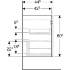 Шкафчик для двойной раковины Renova Plan, высота-606 мм, с двумя выдвижными ящиками и двумя внутренними выдвижными ящиками , Geberit