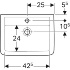 Раковина Renova Plan с отверстием под смеситель и перелив, Geberit