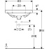 Раковина Acanto со скрытым переливом и пробкой сливного отверстия, Geberit