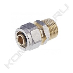 Муфта с НР TurboSKIN обжимная латунная, серия 9460, Comap