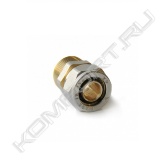 Муфта с НР компресс. PRO AQUA 16x1/2 K01-16-M15 необходима в сетях отопления, водоснабжения из гибких полиэтиленовых труб. Не взаимодействуют с водой, что позволяет применять их в питьевом водоснабжении.<br><br>Корпус соединительной детали PRO AQUA производится из латуни европейской марки CW617N - пластичного сплава, допущенного для контакта с питьевой водой, не восприимчивого к окислению, гидроударам, регулярным скачкам давления и температуры в процессе эксплуатации. <br><br>Верхняя допустимая температура транспортируемой среды - 115 °С. Монтаж компрессионных фитингов проводится без использования специальных инструментов. Срок гарантии составляет 5 лет. Рассчитаны на эксплуатацию на протяжении не менее 50 лет